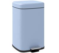 HOMCOM 20L Kitchen Pedal Bin - Metal Rubbish Bin With Soft-close Lid - Light Blue | TJ Hughes
