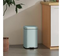HOMCOM 20L Kitchen Pedal Bin, Metal Rubbish Bin with Soft-close Lid, Light Green HOMCOM Light Green