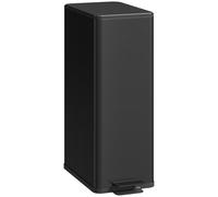 Homcom 20L Kitchen Pedal Bin, Slim Rubbish Bin With Soft-Close Lid In Black Black