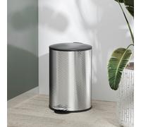 HOMCOM 20L Kitchen Pedal Bin, Stainless Steel Bin with Soft-close Lid, Silver, Silver