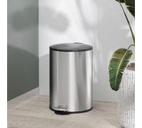 HOMCOM 20L Kitchen Pedal Bin, Stainless Steel Bin with Soft-close Lid, Silver, Silver