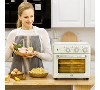 HOMCOM 7-in-1 Toaster Oven, 20L 4-Slice Convection Oven with Warm, Broil, Toast, Bake, Air Fryer, 60min Timer and Adjustable Thermostat