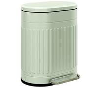 HOMCOM 20L Pedal Bin, Fingerprint-Proof Kitchen Bin with Lid, Removable Inner Bucket, Metal Waste Bin, Light Green Aosom UK