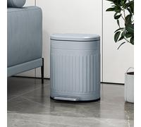 Homcom 20L Pedal Bin, Metal Kitchen Bin With Soft-Close Lid, Grey