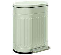 HOMCOM 20L Pedal Bin, Metal Kitchen Bin with Soft-close Lid, Light Green, Green