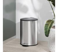 HOMCOM 20L Kitchen Pedal Bin, Stainless Steel Bin with Soft-close Lid - Silver - 35L x 29.5W x 43Hcm