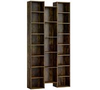 HOMCOM 21-Compartment Bookshelf - Brown