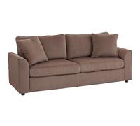 HOMCOM 212 Cm Upholstered Jumbo Cord Sofa Couch With Spring Cushion - Brown | TJ Hughes