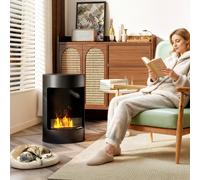 HOMCOM 22" Bioethanol Fireplace Stove, Ethanol Fire Burner, Black