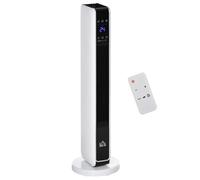Etna HOMCOM Ceramic Tower Heater with Remote Control, Built-in Timer and Oscillation, White