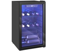 HOMCOM 24 Bottle Wine Cooler, 68 Litre Capacity, 4-16°C Freestanding Drinks Beer Wine Fridge with Double-layer Glass Door, LED Light, Digital Touch Screen, Black
