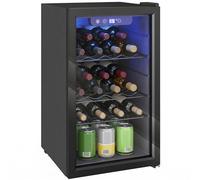 HOMCOM 24 Bottle Wine Cooler, 68 Litre Capacity, 4-16°C Freestanding Drinks Wine Fridge with Double-layer Glass Door, LED Light, Digital Touch Screen, Black