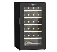 HOMCOM 24 Bottle Wine Fridge 65 Litre Capacity Freestanding 43cm Black | Wine Cooler Fridge, Glass Door, LED Light, Digital Touch Screen, Temperature Control