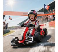 Homcom 24V Electric Drifting Go Kart For Kids With Adjustable Seat, Red