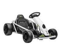HOMCOM 24V Electric Go Kart for Kids Age 8+", Drifting Ride-On Racing Go Kart with Slow Start, Music, Horn Honking and Safety Belt, White"