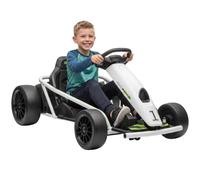 HOMCOM 24V Electric Go Kart For Kids With Music, Horn Honking, Slow Start, White