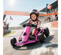 HOMCOM 24V Electric Go Kart for Kids with Music, Horn Honking, Slow Start