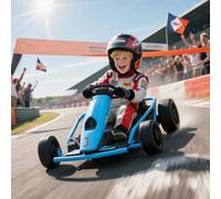 Homcom 24V Electric Go Kart For Kids With Music, Horn Honking, Slow Start