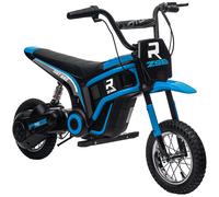 HOMCOM 24V Electric Motorbike 18km/h with Twist Grip Throttle Ride on Motorbike Enhanced Power and Extended Range for 8-12 Kids - Blue Aosom UK