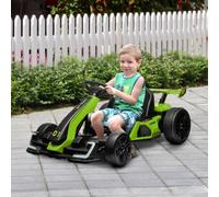 Homcom 24V Electric Ride On Go Kart For Kids With Adjustable Seat, Green