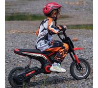 HOMCOM 24V Kids Electric Motorbike with Twist Grip Throttle Music Horn Red, none