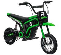 HOMCOM 24V Kids Electric Motorbike with Twist Grip Throttle Music Horn Green, none