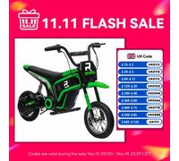HOMCOM 24V Kids Electric Motorbike with Twist Grip Throttle, Music, Horn Green