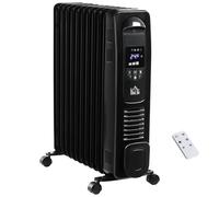 HOMCOM 2500W Oil Filled Portable Radiator Heater w/ Remote Control - Black [EEK: A+]