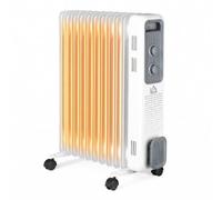 HOMCOM 2500W Oil Filled Radiator 11 Fin Portable Electric Heater White