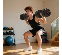 HOMCOM 2 IN 1 Adjustable Dumbbells Weight Set - Black / -cm