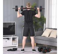 HOMCOM 25kg Adjustable 2 in 1 Babell Dumbbells Weight Set fo Body Fitness Liftin