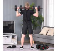 25kg Adjustable 2 IN 1 Barbell Dumbbells Weight Set for Body Fitness HOMCOM Black Standard