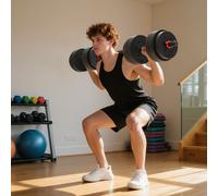 HOMCOM 25kg Adjustable 2 in 1 Babell Dumbbells Weight Set fo Body Fitness Liftin