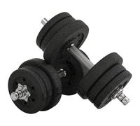 HOMCOM 25KG Adjustable Weights Dumbbells Set, Dumbbell Hand Weights for Home Office Gym Body Fitness Lifting Training, Black