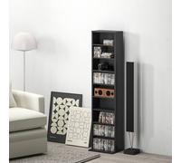 HOMCOM 260 CD/120 DVD Storage Unit, Blu-ray Media Storage Shelf with 9 Compartments and 6 Adjustable Shelves, CD Tower for Living Room, Bedroom, Office, Black