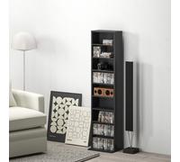 HOMCOM 260 CD Storage Unit 120 DVD Storage Tower with 9 Compartments Black