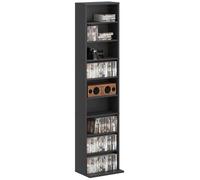 260 CD Storage Unit 120 DVD Storage Tower with 9 Compartments HOMCOM Black One Size