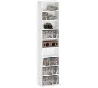 Homcom 260 Cd Storage Unit 120 Dvd Storage Tower With 9 Compartments White