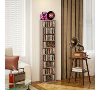 Homcom 260 Cd Storage Unit 120 Dvd Storage Tower With 9 Compartments Natural