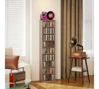 HOMCOM 260 CD Storage Unit 120 DVD Storage Tower with 9 Compartments Natural HOMCOM Natural