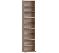 HOMCOM 260 Narrow CD Storage Unit - Natural Wood Finish
