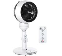 HOMCOM 28'' Air Circulator Fan 3 Speed 3 Mode, 70° Oscillation 90° Vertical Tilt, Height Adjustable, Remote Controller, Black & White Aosom UK