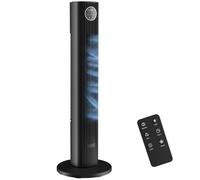 HOMCOM 28dB Tower Fan for Bedroom, 36 inch, 8 m/s Velocity Standing Cooling Fan with 80° Oscillating, BLDC Motor, 12 Speeds, LED Display, 4 Modes, 12H Timer, Remote Control, Black