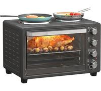 HOMCOM 28L Countertop Toaster Oven 2 Hot Plates Grill Roast Bake Boil RRP £110