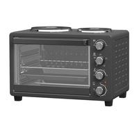 Homcom 28L Countertop Toaster Oven With 2 Hot Plates, Grill, Roast, Bake