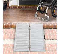 HOMCOM 2Ft Aluminium Folding Wheelchair Ramp Equipment Mobility Suitcase, Silver