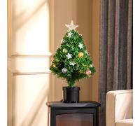 Prelit Artificial Tabletop Fibre Optic Christmas Tree 60cm, Green
