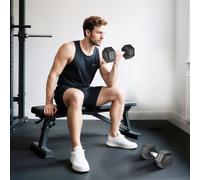 HOMCOM 40KG Rubber Hex Dumbbell Portable Hand Weights Dumbbell Home Gym Workout Fitness Hand Weight - 14.8 x 14.8 x 32.6 cm - 25