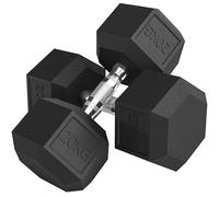 HOMCOM 2x20KG Rubber Hex Dumbbell Portable Hand Weights for Home Gym