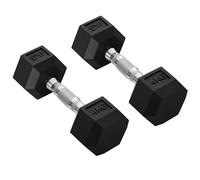 HOMCOM 2x4kg Rubber Hex Dumbbell Set Anti-Rolling Free Weights Dumbbells